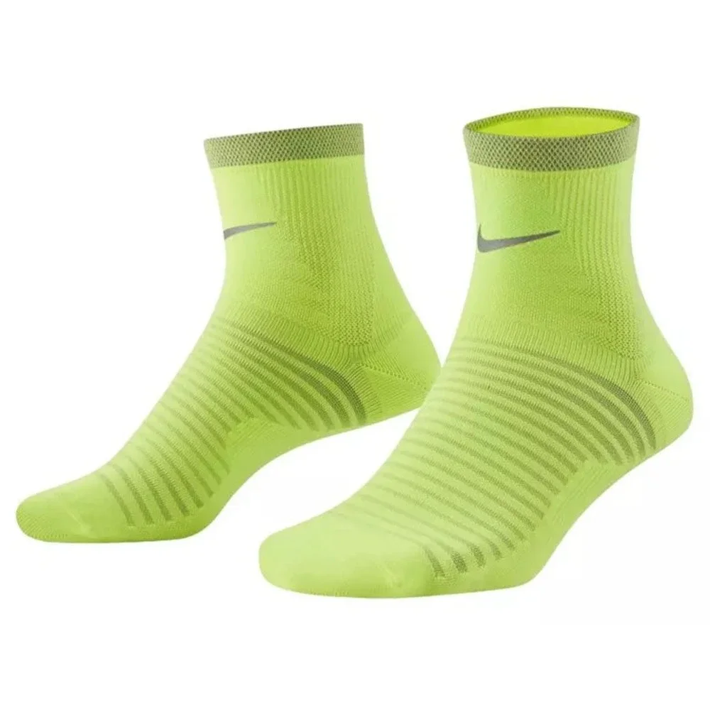 3 Nike Spark Lightweight Running Ankle Socks Volt Neon Yellow M 6-7.5 W 7.5-9